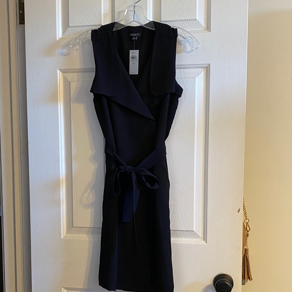 Ann Taylor Black Midi Dress W/ Pockets
